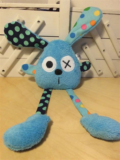 Doudou Lapin Bleu Grandes Pattes Pois Jeux Peluches Doudous Par