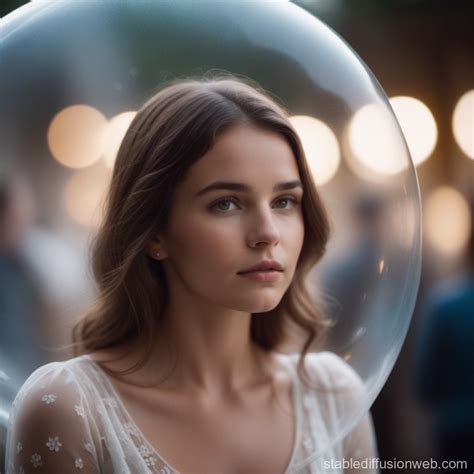 Woman Trapped In Transparent Bubble Stable Diffusion Online
