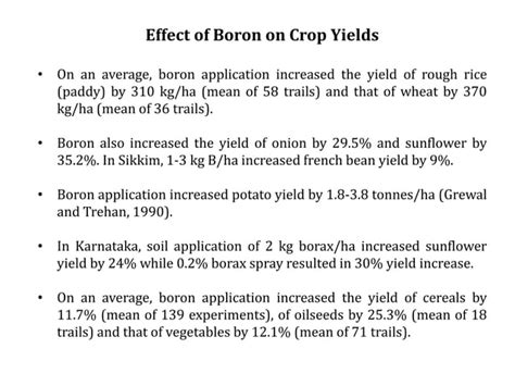 Importance And Use Of Micro Nutrient Boron In Vegetable Crops