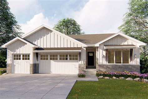 Affordable 1-Story Modern Prairie Ranch Home Plan - 62740DJ ...