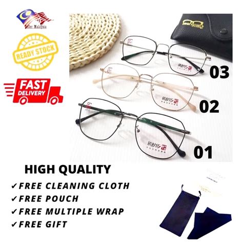 Ready Stock Square Shape Vintage Eyeglasses Cermin Mata Viral Flexible