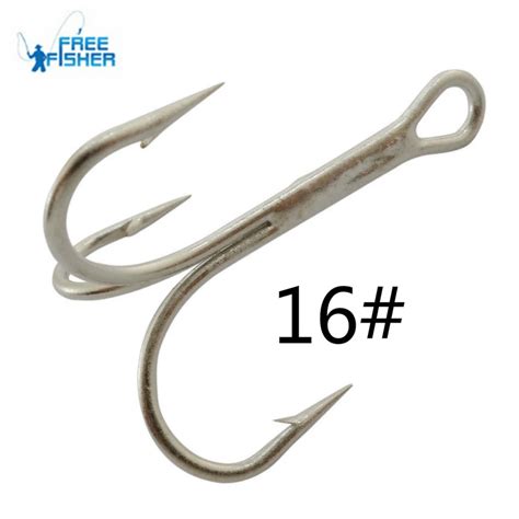 100pcs Set Anchor Treble Fishing Hook 16 High Carbon Steel Triple