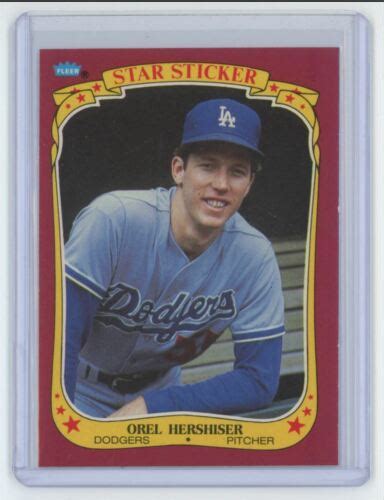 1986 FLEER STAR STICKERS OREL HERSHISER LOS ANGELES DODGERS 58 EBay