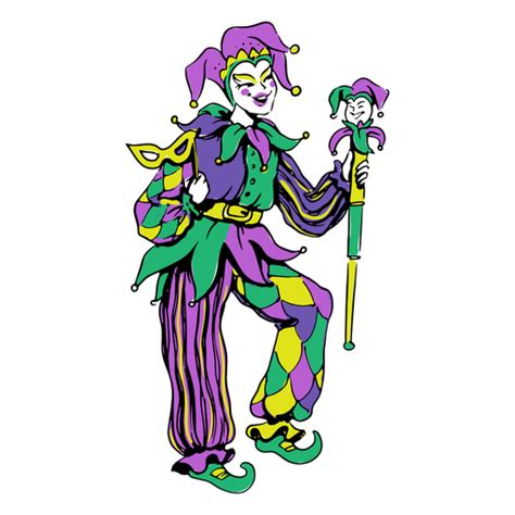 Mardi Gras Jester Character PNG & SVG Design For T-Shirts