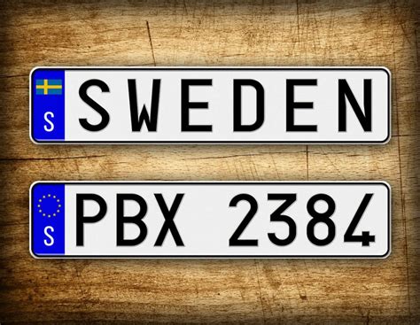 Custom Text Novelty Swedish License Plate Any Text Full Size