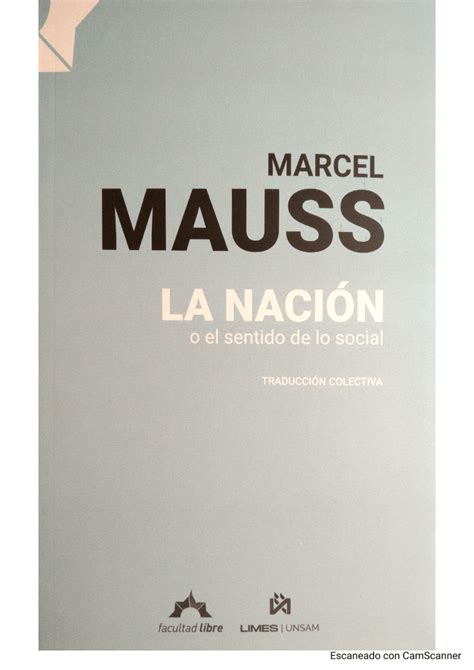 PDF Marcel Mauss La Nación o el sentido de lo social Rosario