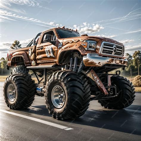 Premium Photo Illustration Of A Gingerbread Monster Truck