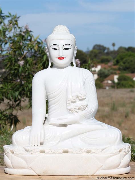 White Marble Burmese Buddha Statue 1bm2