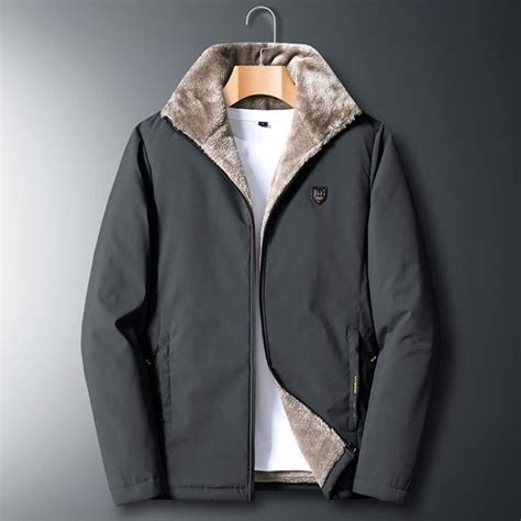 Parka Homme Hiver Doublée polaire Col montant Manches longues Casual