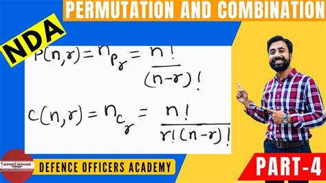 Nda Maths Permutation And Combination Part 4 Youtube