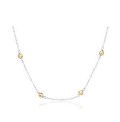 17 Choker Simplicity Chain Sterling Mixed Metal Classic 4mm Gold By