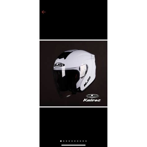 Jual Helm Half Face Njs Kairoz White Shopee Indonesia