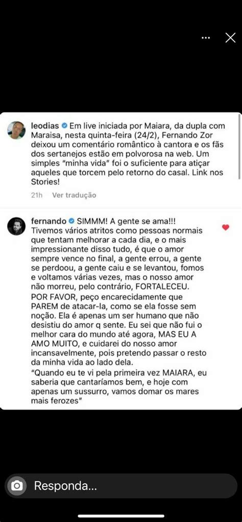 Fernando Se Declara A Maiara Apaga Post E Web Resgata Print Veja