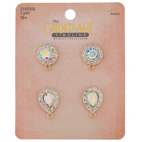 Round Teardrop Rhinestone Earring Posts Hobby Lobby 2142008