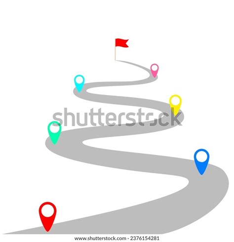 roadmap achieve  goals roads map stock illustration