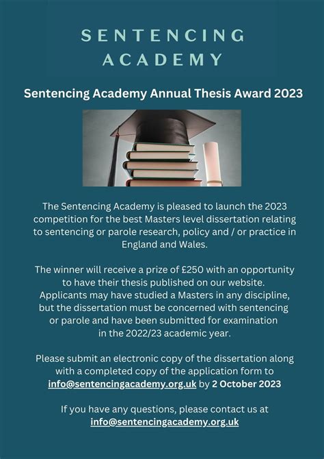 The Sentencing Academy Thesis Award 2023 – Sentencing Academy