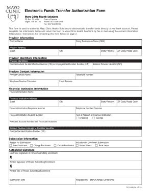 Eft Authorization Form Fill Online Printable Fillable Blank