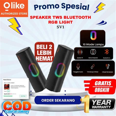 Jual Olike Sv Speaker Wireless Rgb Bluetooth Tws Portable Stereo