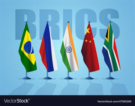 Flags Of The Brics Countries Royalty Free Vector Image