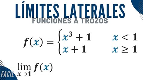 LIMITES LATERALES Limites de una función a trozos Ejemplo resuelto