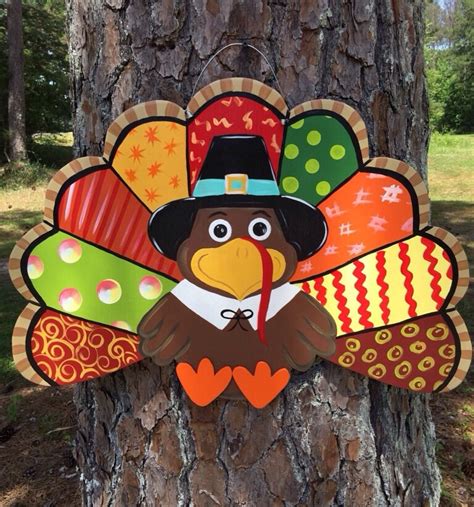 Turkey Door Hanger Thanksgiving Turkey Door Hanger Fall Door