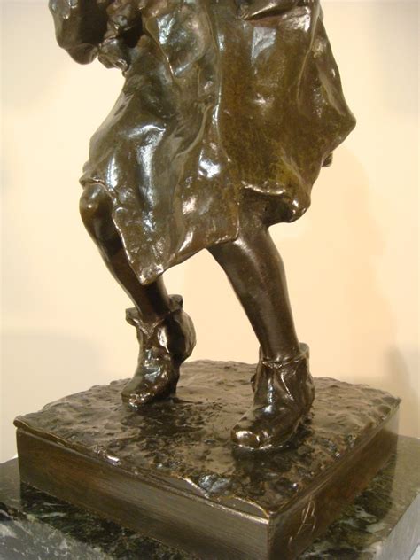 Proantic Sculpture En Bronze Homme Et Ses Enfants Léonardo Bistolfi