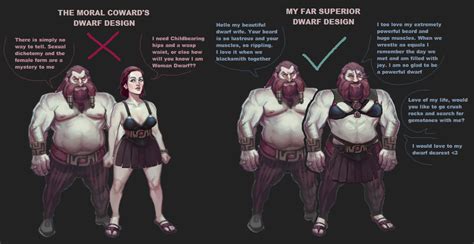 My Friend Made This After Seeing The Art On The Left On The Dragon Age Wiki Dwarves Deserve