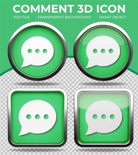 Premium PSD Realistic Green Glass Button Shiny Round And Square 3d