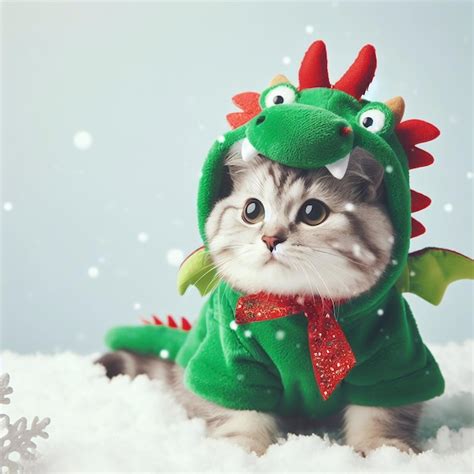 Premium AI Image | Cat in dragon costume