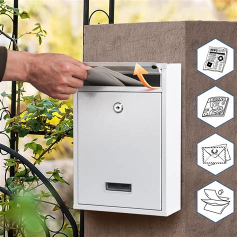 Kyodoled Key Lock Mail Boxes Outdoor Locking Wall Mount Mailbox