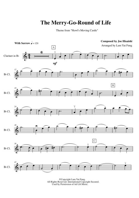 Merry Go Round Of Life Arr Lam Yat Fung By Jo Hisaishi Sheet Music