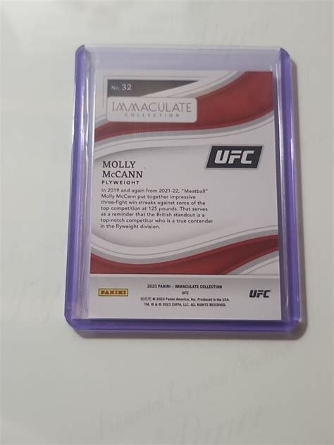 Panini Immaculate Ufc Molly Mccann Rc Rookie Mma Ebay