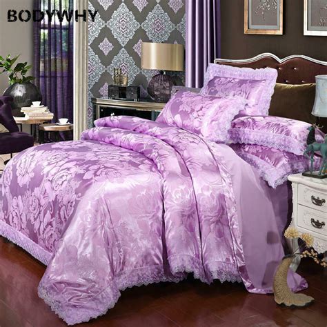 Luxury Jacquard Bedding Sets Satin Silk Cotton Duvet Cover Bed Sheet