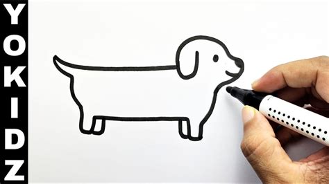 How To Draw A Dachshund Weiner Dog Drawing Youtube