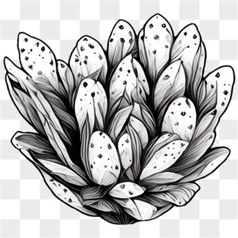 Descarga Dibujo de flor en blanco y negro para tatuajes y diseño PNG En