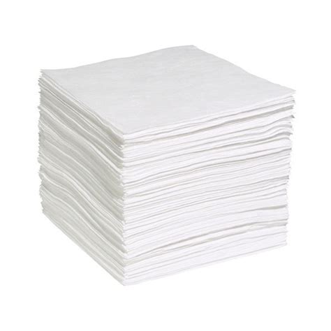 15 X 18 Light Weight Oil Absorbent Pads Meltblown White 200 Padsbag