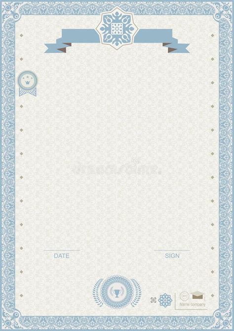 Certificate Border Design Blue