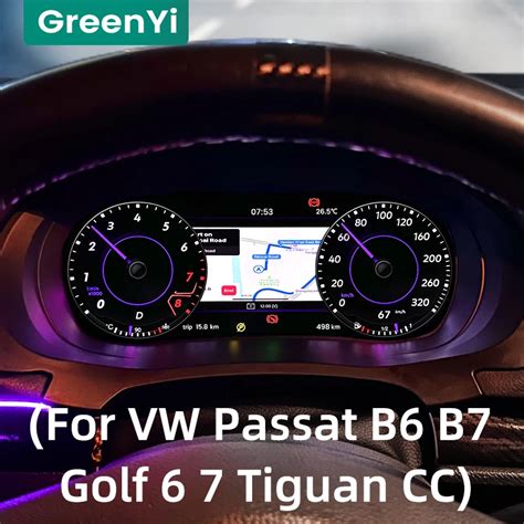 Greenyi Car Dashboard Panel Monitor Virtual Instrument Cluster Cockpit