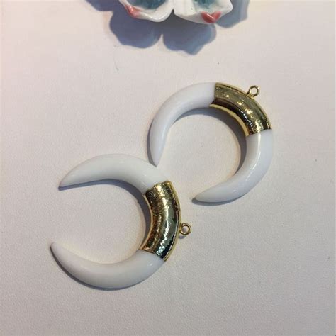 Hot Pcs White Color Ox Horn Bull Bone Crescent Moon Horn Etsy