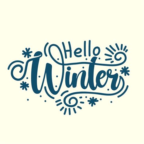 Premium Vector Hello Winter Hand Drawn Typography Vector Illustration