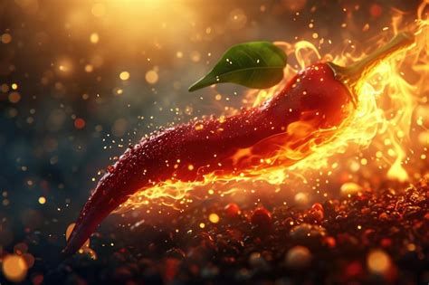 Premium Photo Fresh Red Chili Pepper On Fire The Concept Of Spicy Food And Spices