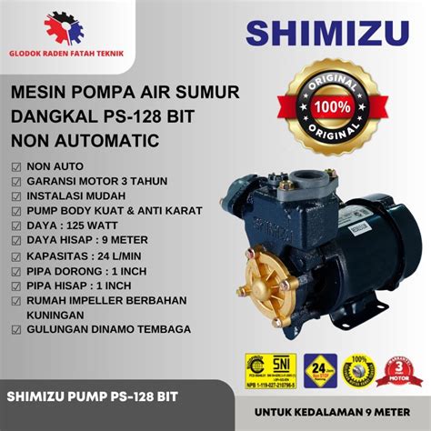 Jual Shimizu Ps Bit Pompa Air Sumur Dangkal Non Auto Manual