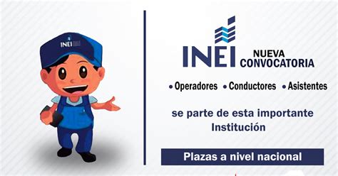 Inei Esta Reclutando Asistentes Conductores Operadores Y Entre Otros