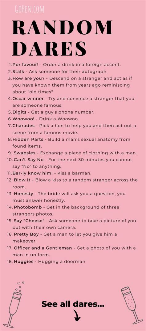 Funny Dares Random Dares Bachelorette Games Funny