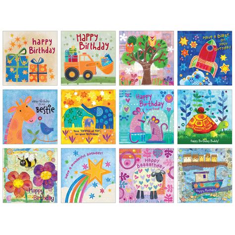 Eco-friendly Children's Birthday Cards 12pk - Just Cards Direct | Christian Greetings Cards ...