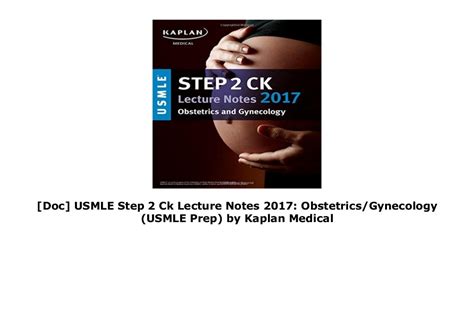 [doc] Usmle Step 2 Ck Lecture Notes 2017 Obstetrics Gynecology Usmle Prep By Kaplan Medical