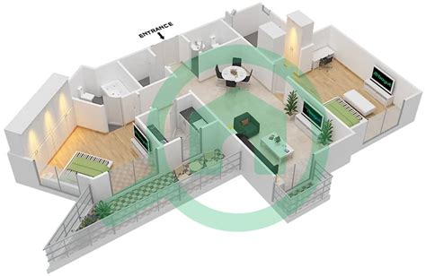 Floor Plans For Type Unit 1 2BF 2BT 2 Bedroom Apartments In Evershine