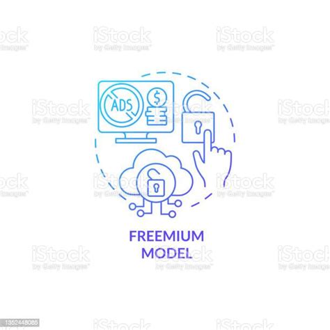 Ilustración De Icono De Concepto De Degradado Azul Del Modelo Freemium