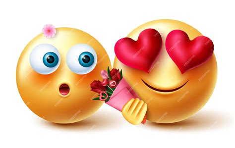 Premium Vector Emoji Couple Valentine Vector Concept Design 3d Inlove