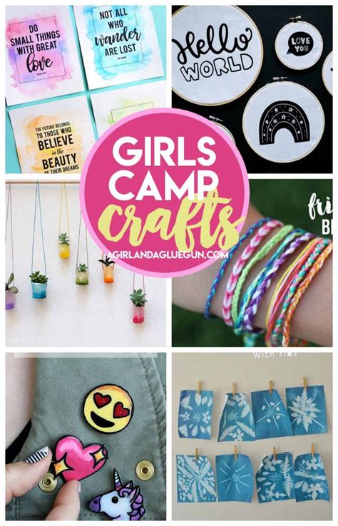 Girl's Camp Crafts - A girl and a glue gun